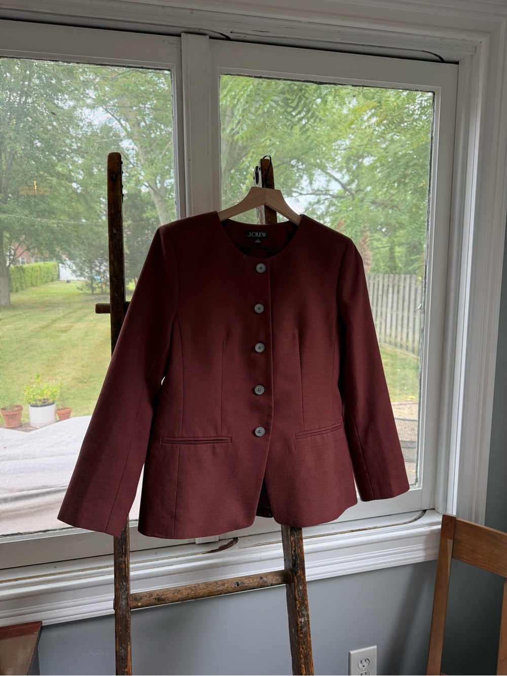 J. Crew Margeaux lady jacket in Gramercy linen blend